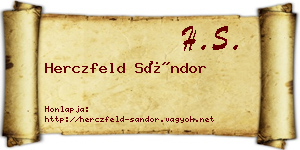 Herczfeld Sándor névjegykártya